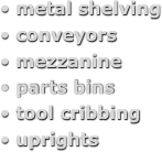Shelving conveyors mezzanine
